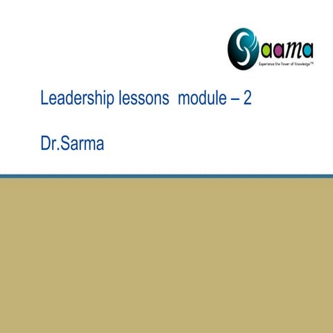 Soft Skills --Leadership Lessons 
