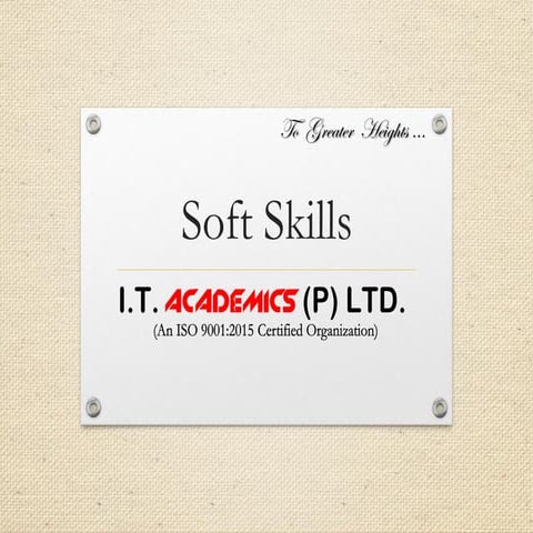 Soft skills Training - I.T. ACADEMICS (P) LTD