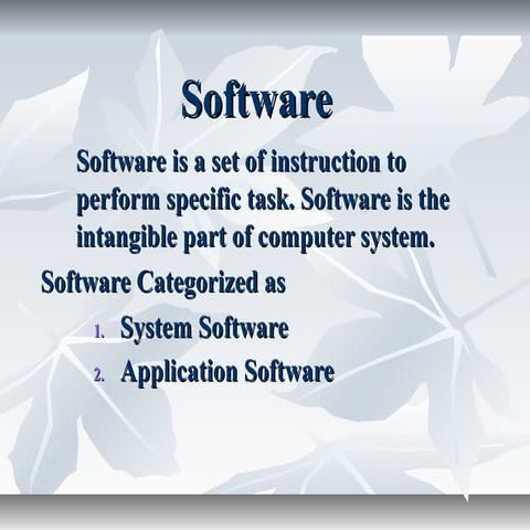 Software | PPT | Operating Systems | Computer Software and Applications