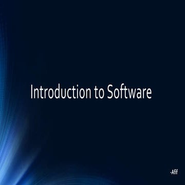 Introduction to Software