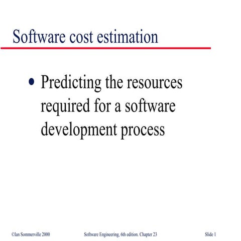 Software Cost Estimation in Software Engineering SE23 | PPT