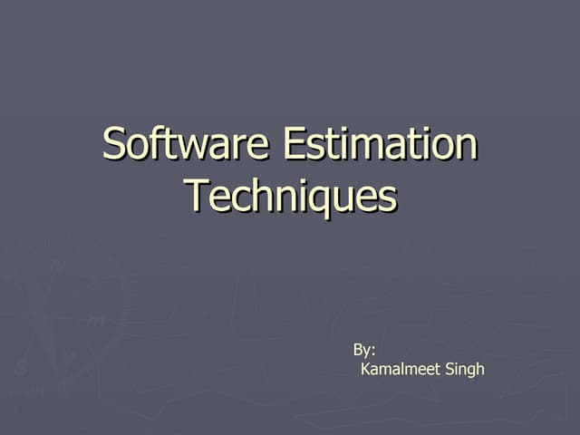 Software Estimation Techniques