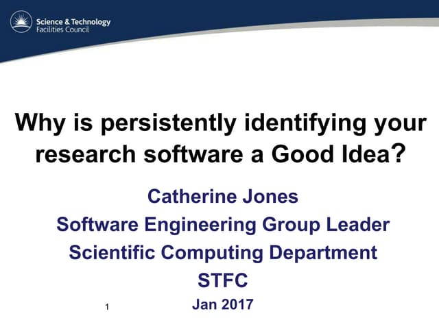 Research software identification - Catherine Jones