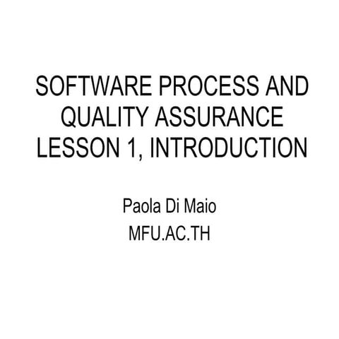 SOFWARE QUALITY, INTRODUCTION