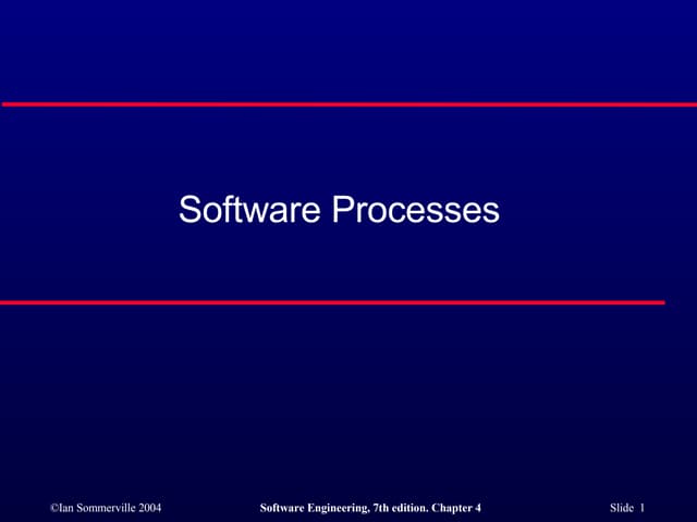 Software Process in Software Engineering SE3