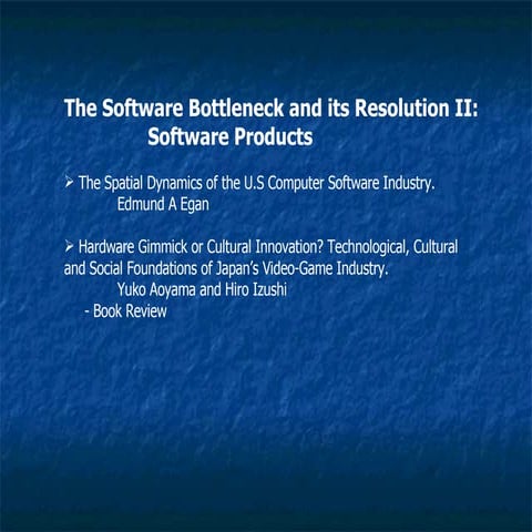 Software Products and the software bottleneck