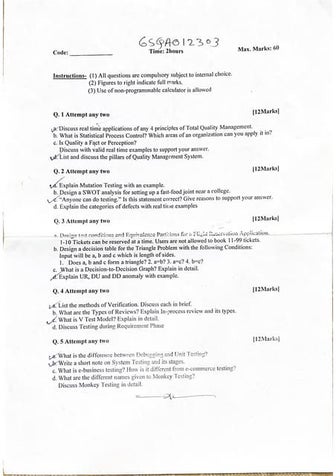 software-quality-assurance question paper 2023