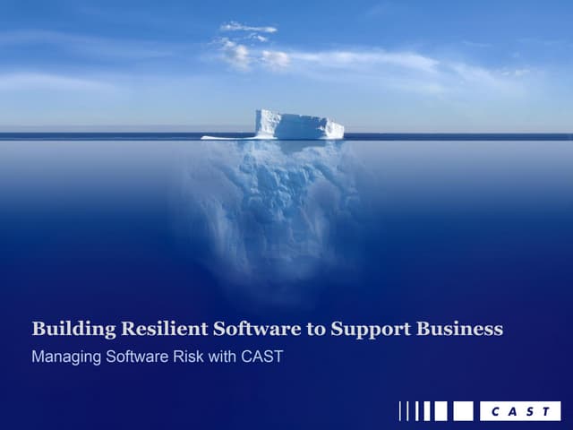 Managing Software Risk with CAST