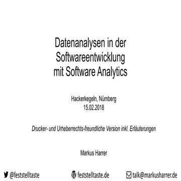 Datenanalysen in der Softwareentwicklung mit Software Analytics