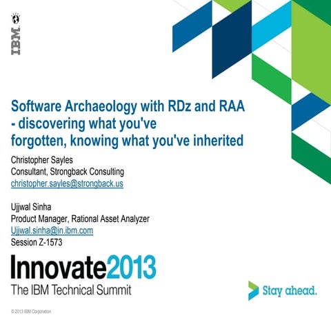 Software Archaeology with RDz and RAA