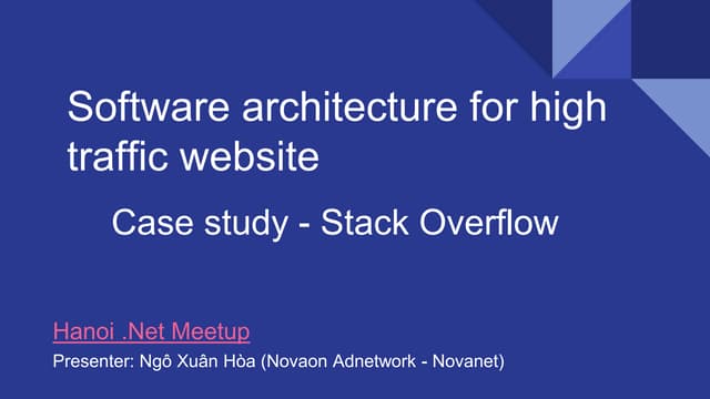 Software architecture for high traffic website
