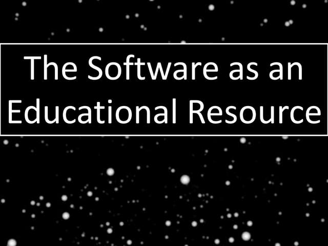 Software as an educational resource