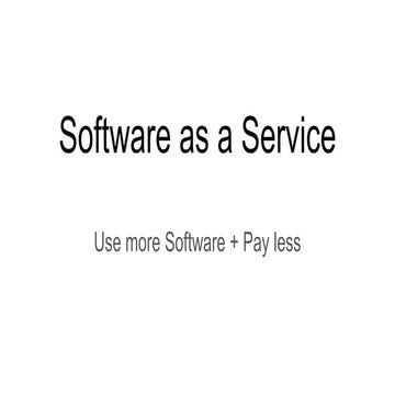 Software as a services