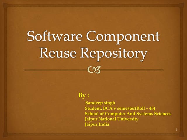 Software component reuse repository