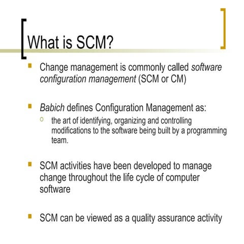 Software Engineering (Software Configuration Management) | PPT