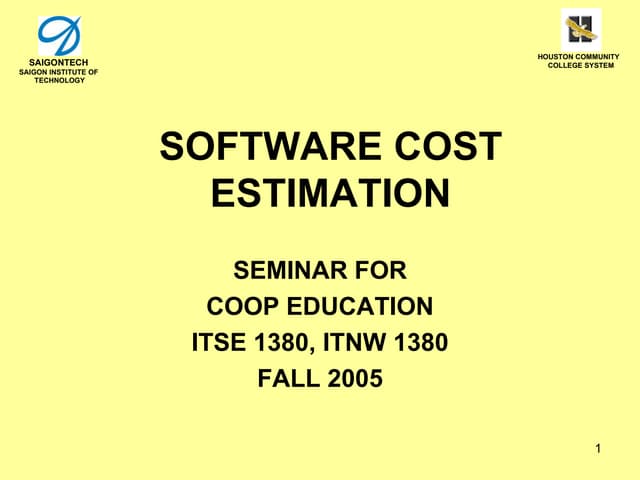 Software cost estimation