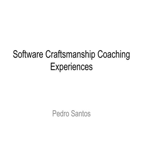 Software craftsmanship coaching