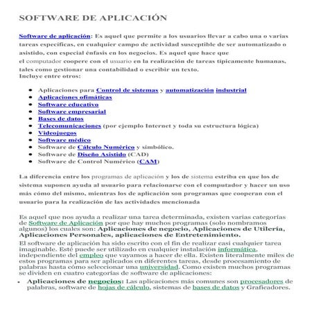 Software de aplicación