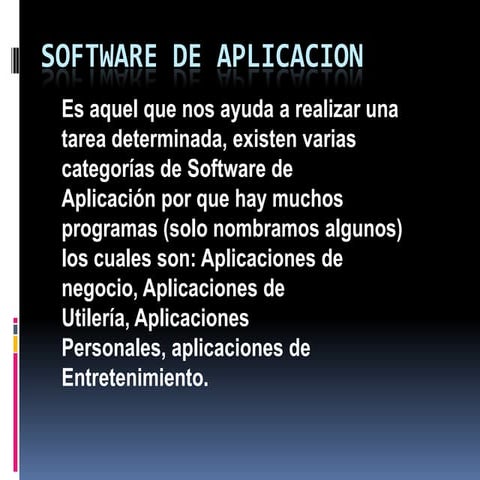 SOFTWARE DE APLICACION