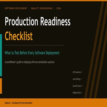 Production Readiness Checklist: What to Test Before Every Software ...