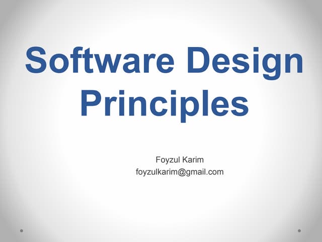 Software design principles SOLID