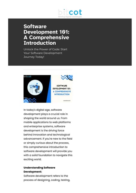 Introduction to Software Development | PPT
