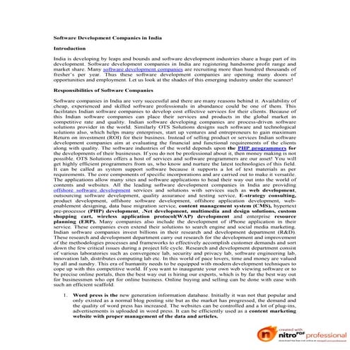 Software development companies in india