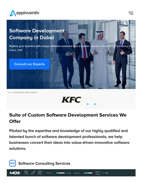 software companies in uae | Appinventiv | PDF