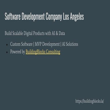 Custom Software Development Company | BuildingBlocks | PDF