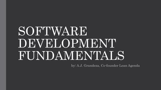 Software development fundamentals