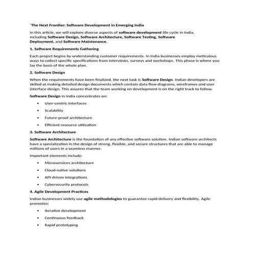 Software Development in Emerging India.docx