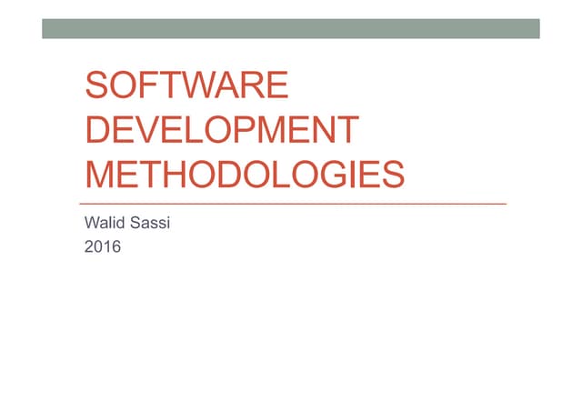 +Software development methodologies