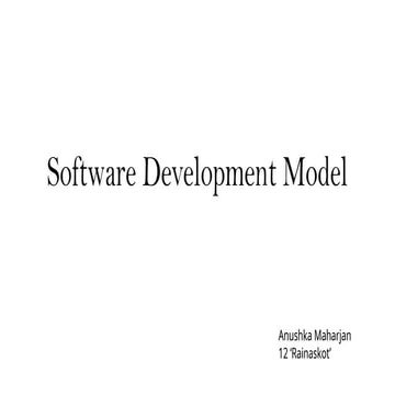 Software Development Model sdjdaskd akljdad | PPTX