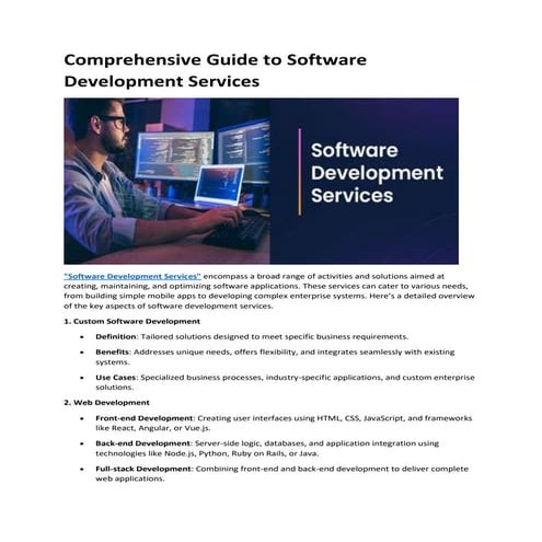 Comprehensive Guide to Software Development Services