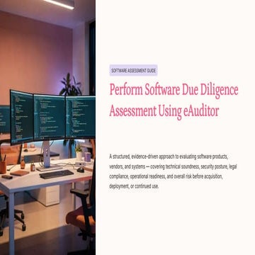 Software Due Diligence Assessment with eAuditor Audits & Inspections | PDF