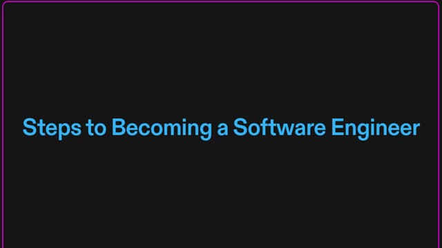 Steps To Become A Software Engineer | PPT