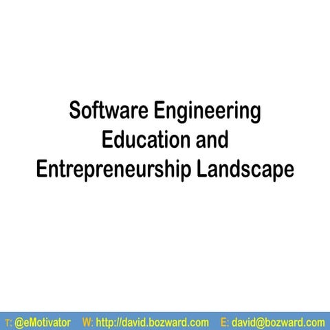 Software Engineering Entrepreneurship Pdf Startups Business