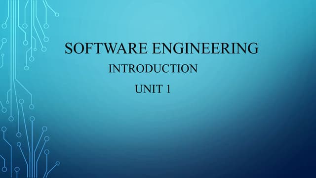 Software engineering unit 1