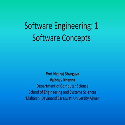 Software engineering 1 software concepts | PPT