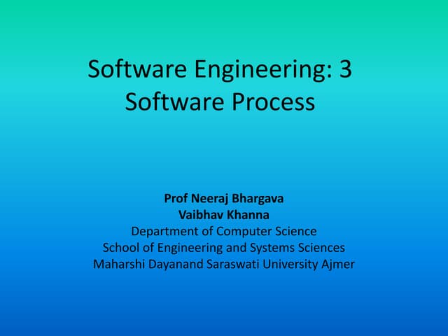Software engineering 3 software process