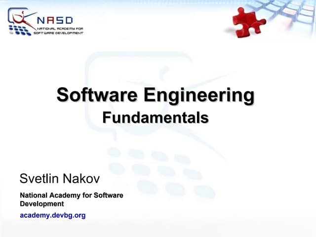 Software Engineering Fundamentals Svetlin Nakov