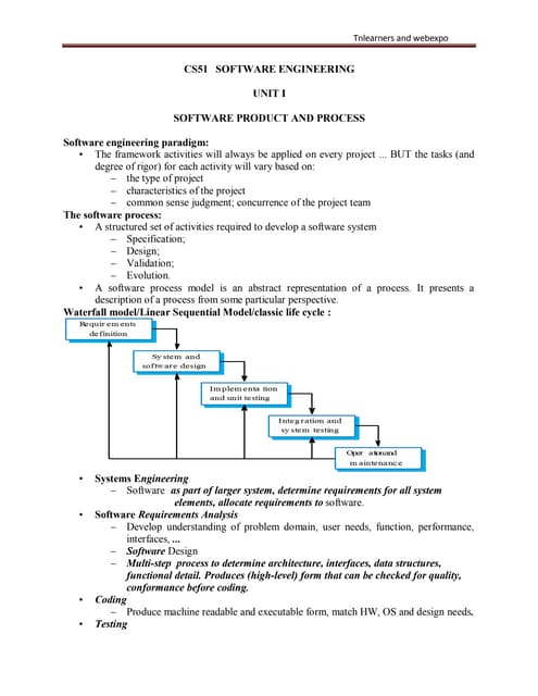 Software engineering lecture notes