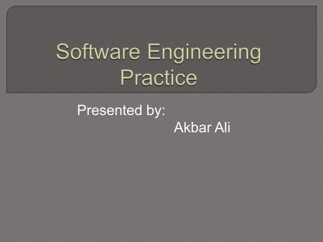 Software Engineering Practice