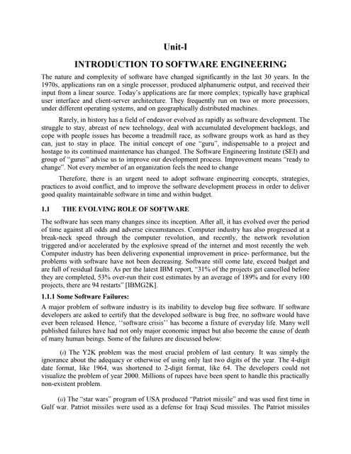 Software engineering  unit 1