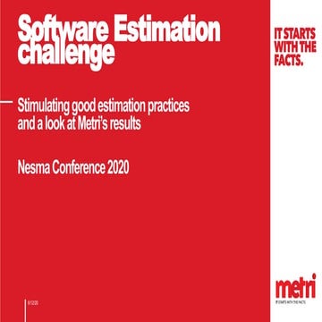 Software estimation challenge   diederik wortman - metri