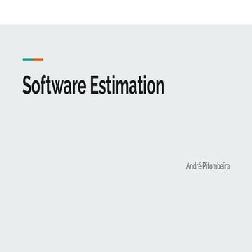 Software estimation techniques | PPT
