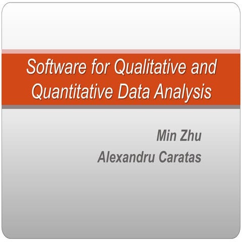 Software for Qualitative and Quantitative Data Analysis | PPTX ...