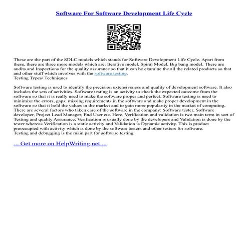 Software For Software Development Life Cycle