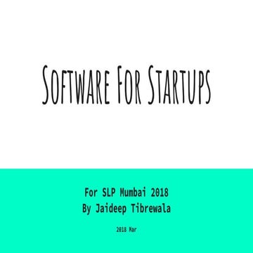Software for startups