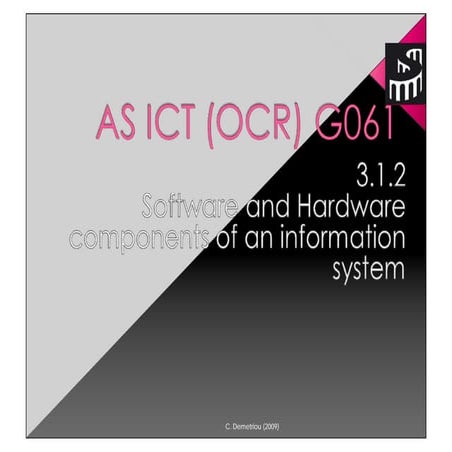 AS ICT (OCR) G061 3.1.2 Software & Hardware Components Booklet | PDF